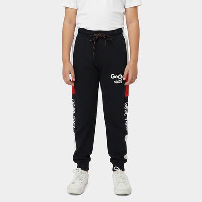 Boys' Navy Blue Jogger Graphic Printed Cotton Blend Pyjama