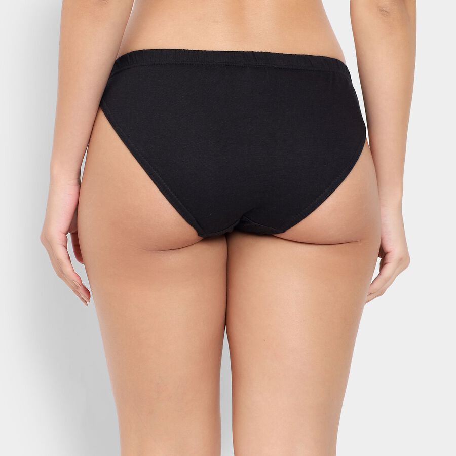 Ladies' 100% Cotton Panty , Black, large image number null