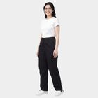 Women's Black Straight Fit Formal Trousers, Black, small