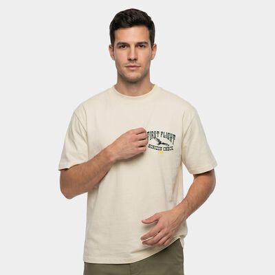 Men's White Cotton Round Neck Regular T-Shirt