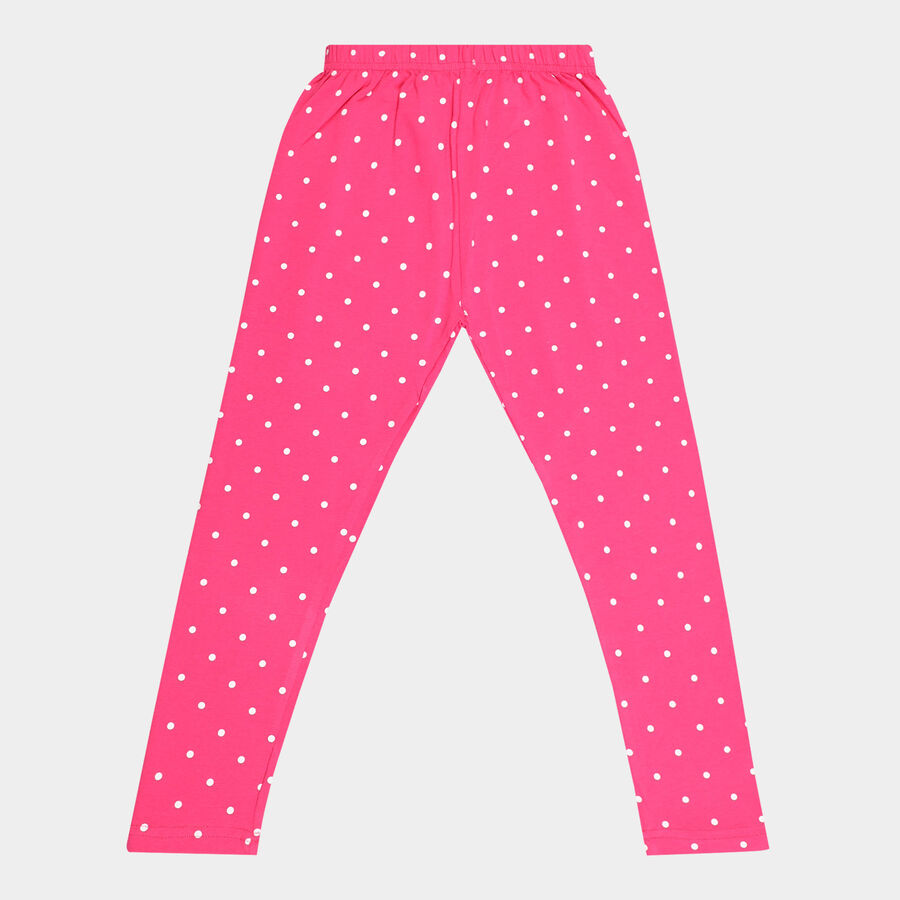 Girls All Over Print Leggings, Fuchsia, large image number null