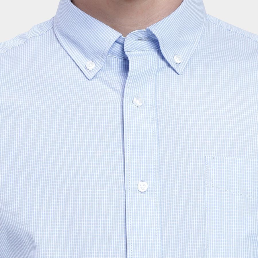 Men's Light Powder Blue Cotton Regular Collar Formal Shirt, हल्का नीला, large image number null