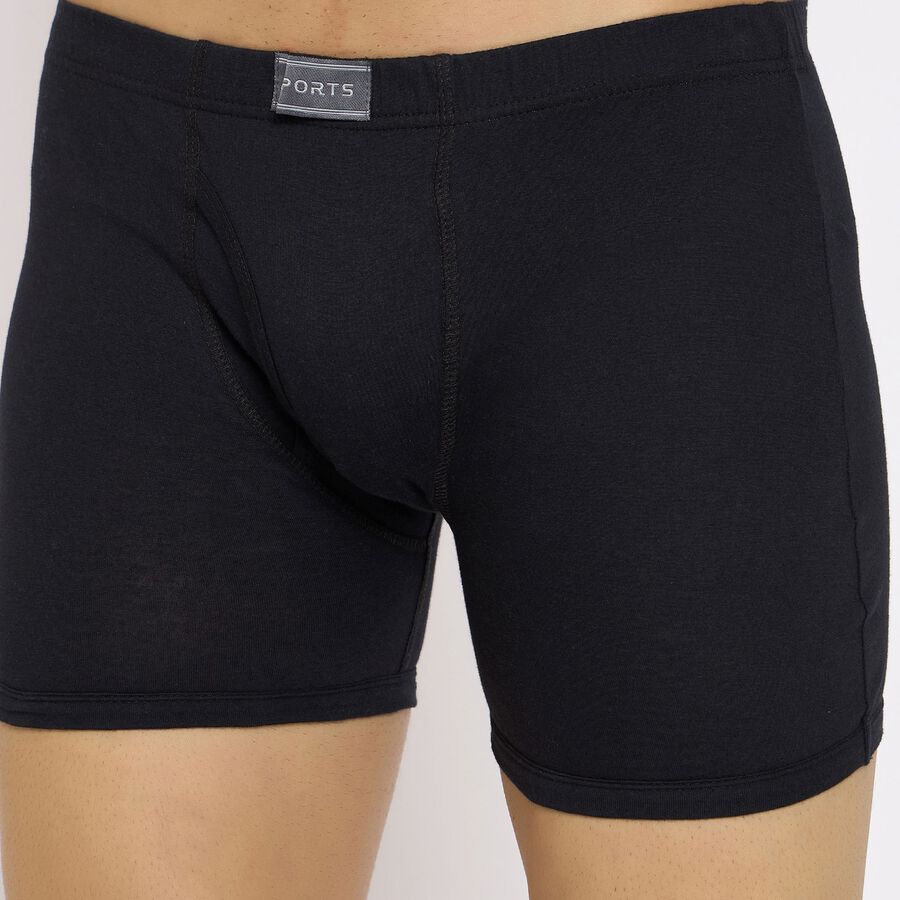 Men's 100% Cotton Trunks, काला, large image number null