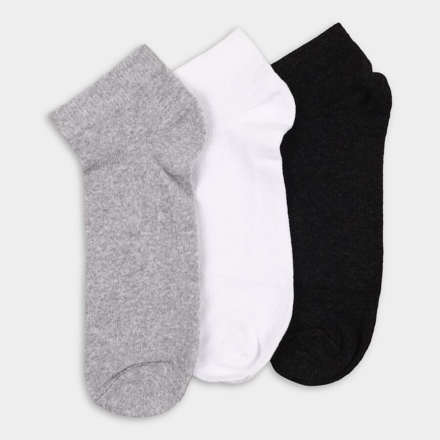 Men's Socks (Pack of 3), मिश्रित हल्का ग्रे, large