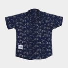 Boys Navy Blue Cotton Casual Shirt, Navy Blue, small