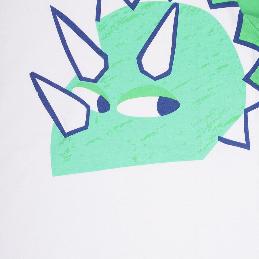 Boys' White Cotton Round Neck Printed Baba Suit, नेवी ब्लू, large image number null