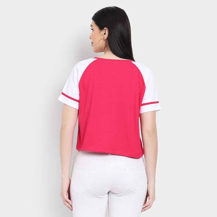 Ladies' 100% Cotton Crop  Top, Pink, large image number null