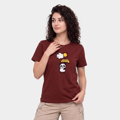 Women's Rust Round Neck Regular T-Shirt