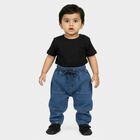 Infants Blue Relaxed Fit Patch Pocket Jeans, Mid Blue, small