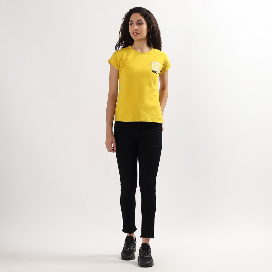 Ladies' Round Neck T-Shirt , Mustard, large image number null