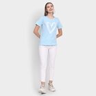 Ladies' Round Neck T-Shirt, हल्का नीला, small image number null