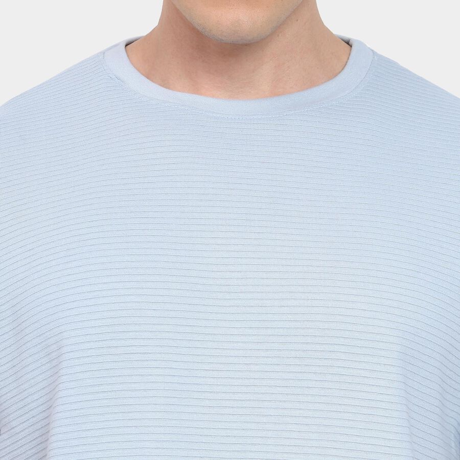 Men's Round Neck Half Sleeves T-Shirt, Light Blue, large image number null