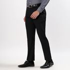 Men's Slim Fit Formal Trousers, काला, small image number null