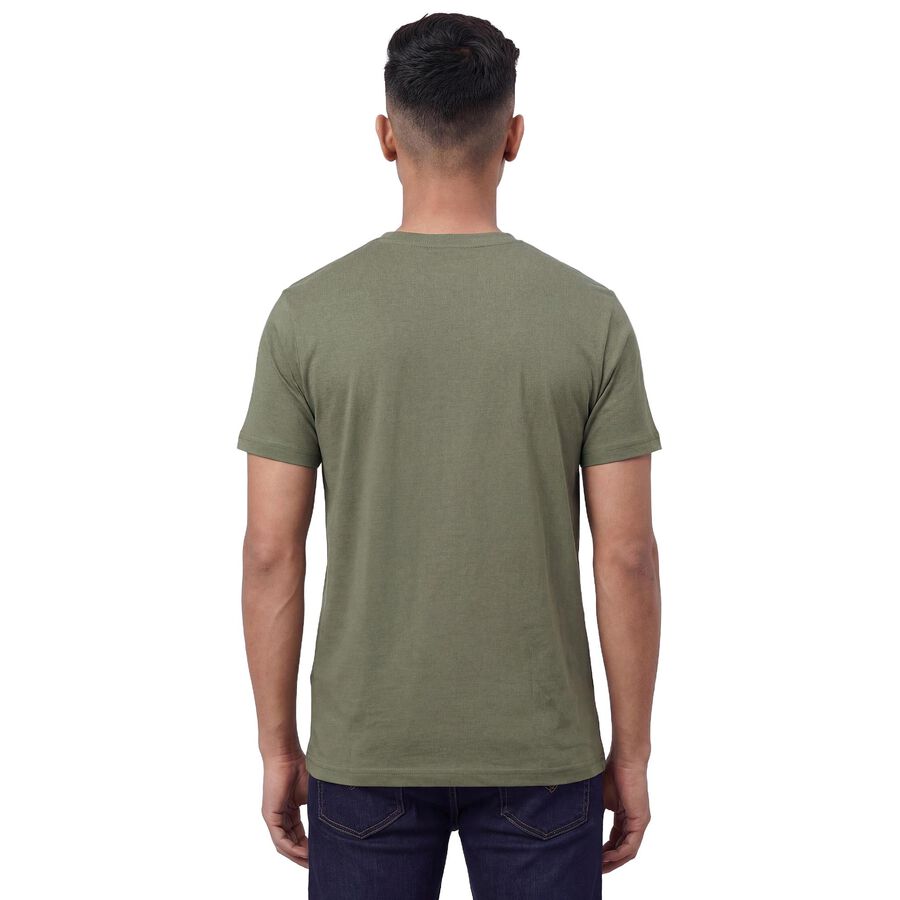 Men's Light Green Round Neck Graphic Printed T-Shirt, Light Green, large