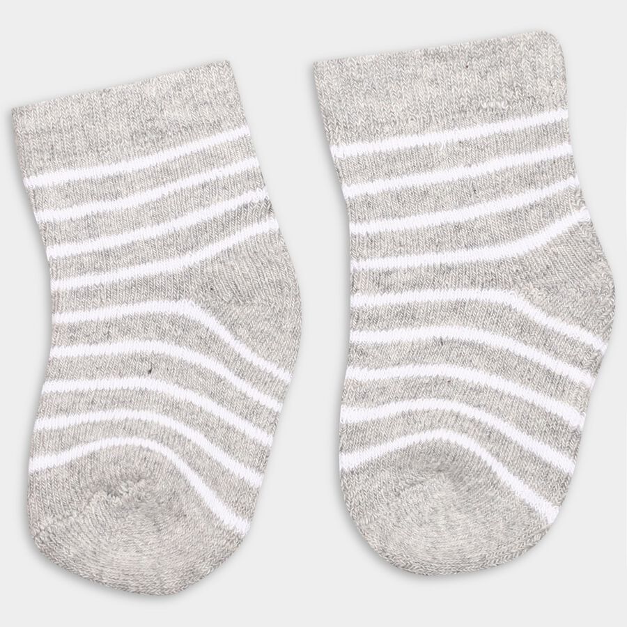 Infants' Socks (Pack of 2), Melange Light Grey, large image number null