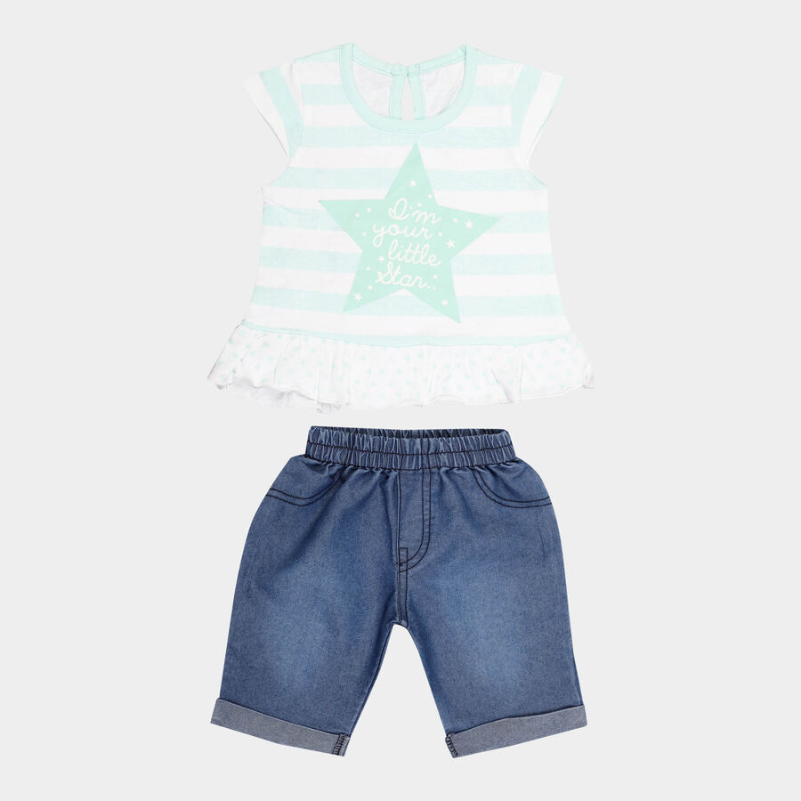 Infants All Over Print Capri Set, Light Green, large image number null