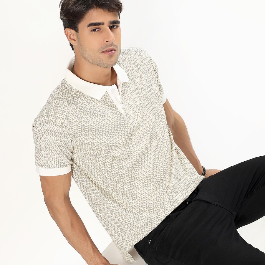 Men's Collared Half Sleeves T-Shirt , गहरा पीला, large image number null