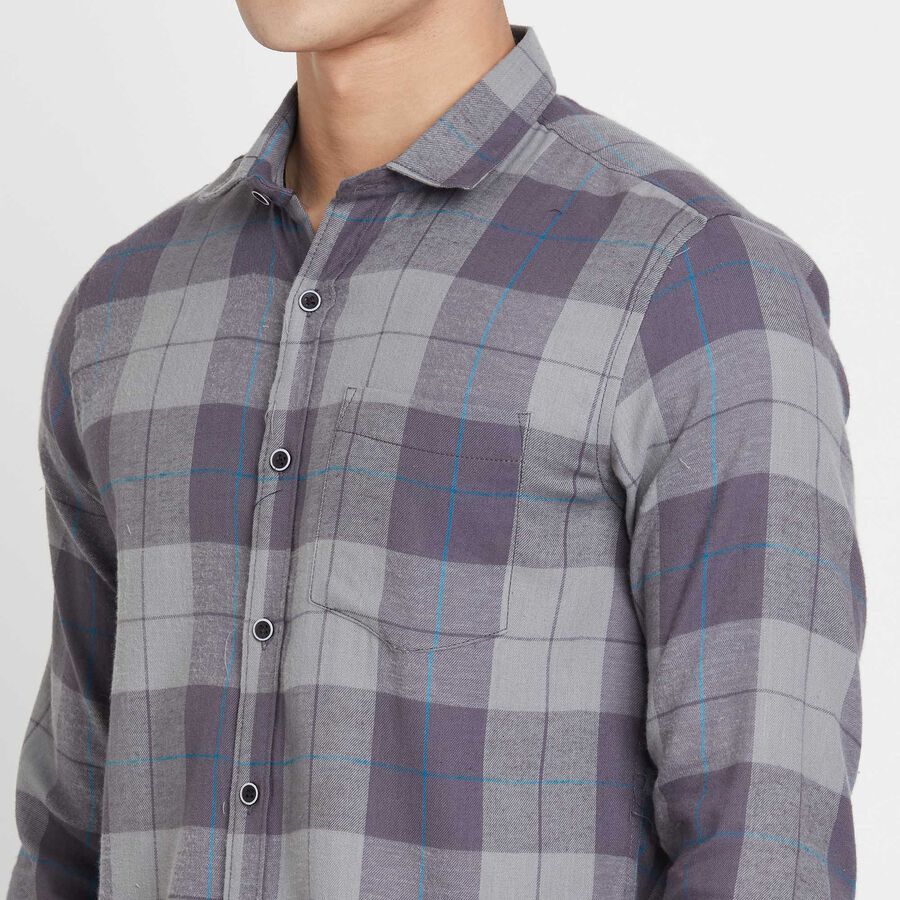 Checks Casual Shirt, Light Grey, large image number null