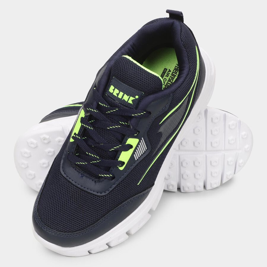 Men's Lace-Up Sports Shoes, नीला, large image number null