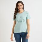 Ladies' 100% Cotton Round Neck T-Shirt, हल्का हरा, small image number null