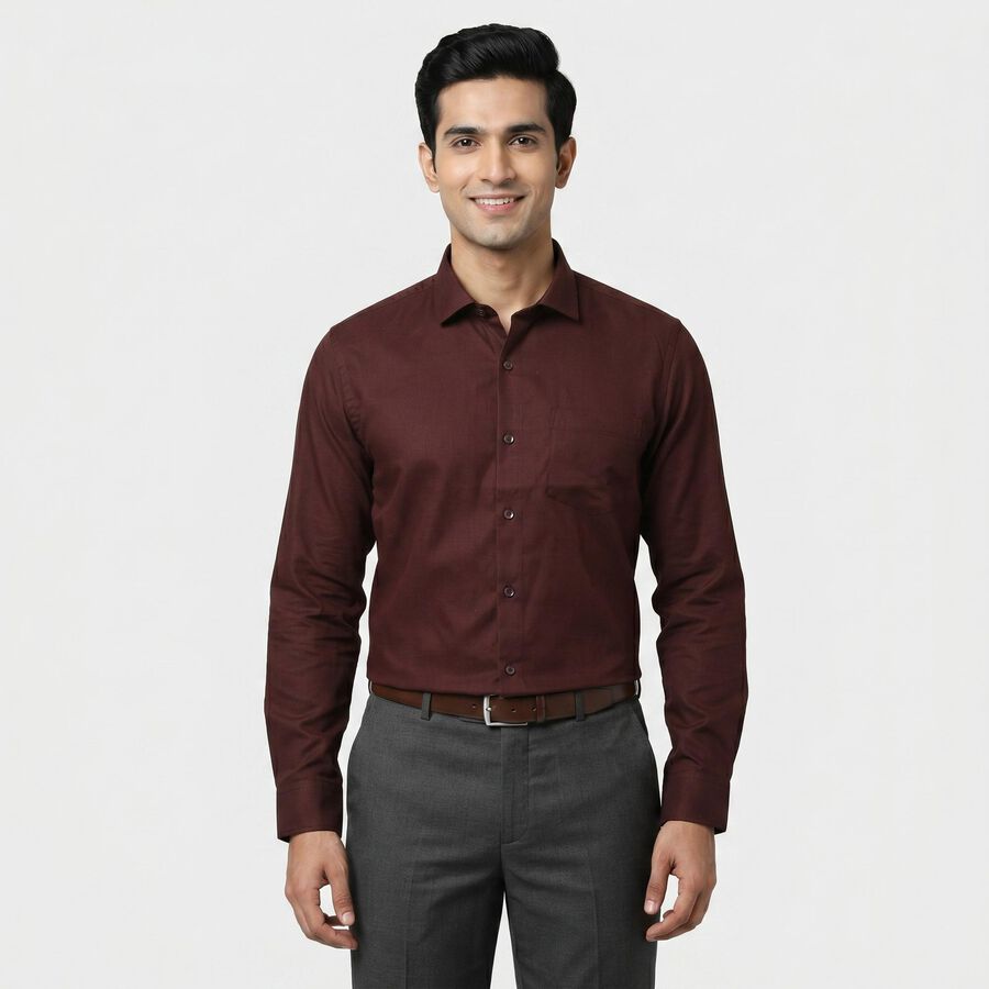 Men's Formal Shirt, Maroon, large