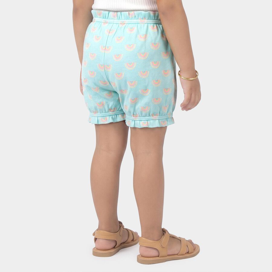 Girls Light Blue Regular Fit Printed Bloomer, Light Blue, large