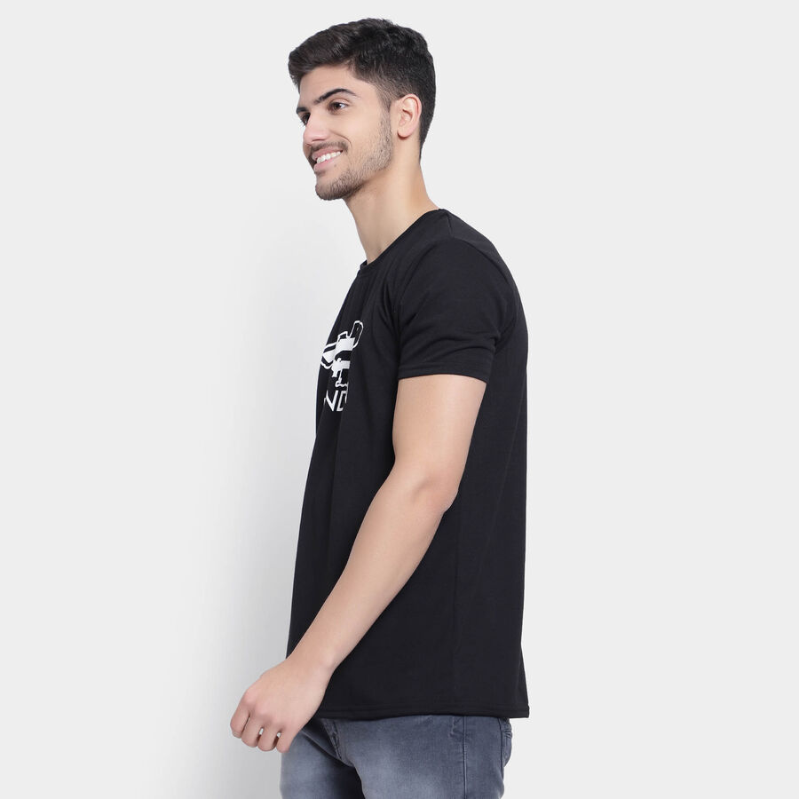 Round Neck T-Shirt, Black, large image number null