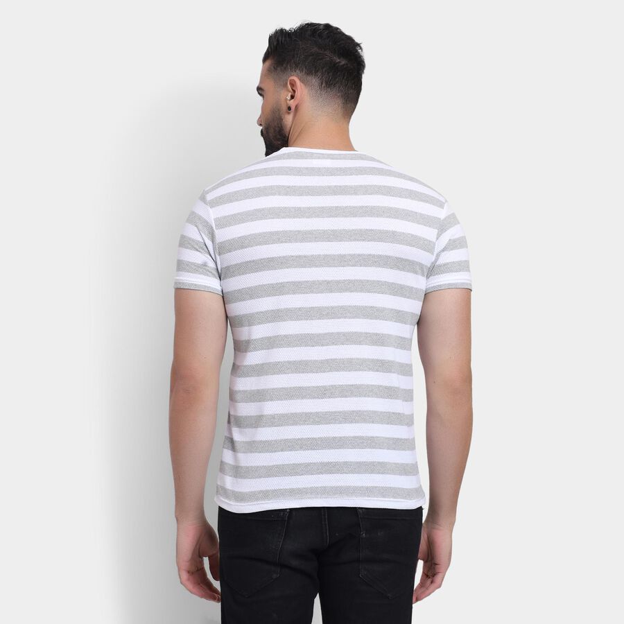 Men's Round Neck Half Sleeves T-Shirt , White, large image number null