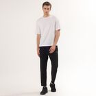 Men's Black Regular Fit Side-Striped Track Pants, Black, small