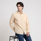 Men's Peach Cotton Regular Collar Shirt, पीच, small