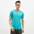 Men's Vibrant Turquoise Crew Neck Athleisure T-Shirt, Teal Blue, small