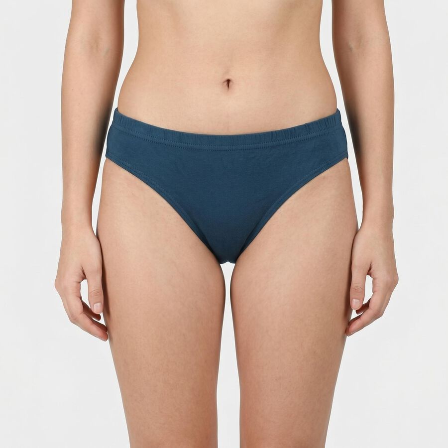 Women's Teal Regular Fit Solid Panty, Teal Blue, large