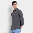 Solid Casual Shirt, Dark Grey, small image number null