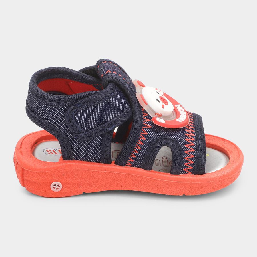 Boys' Bright Cherry Red and Deep Midnight Navy Strap Casual Sandals, लाल, large image number null