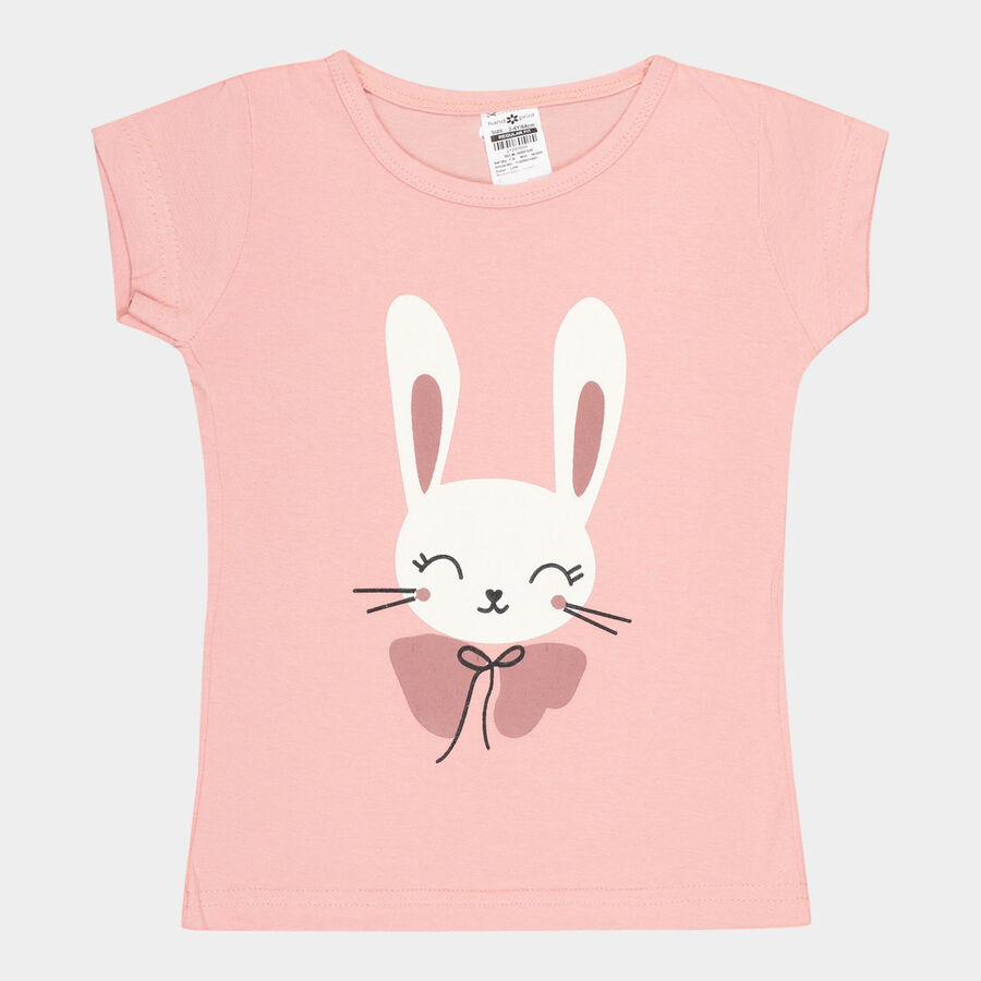 Girls Cotton T-Shirt, Light Pink, large image number null