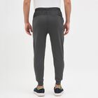 Men's Charcoal Grey Regular Fit Panelled Track Pants, Dark Grey, small