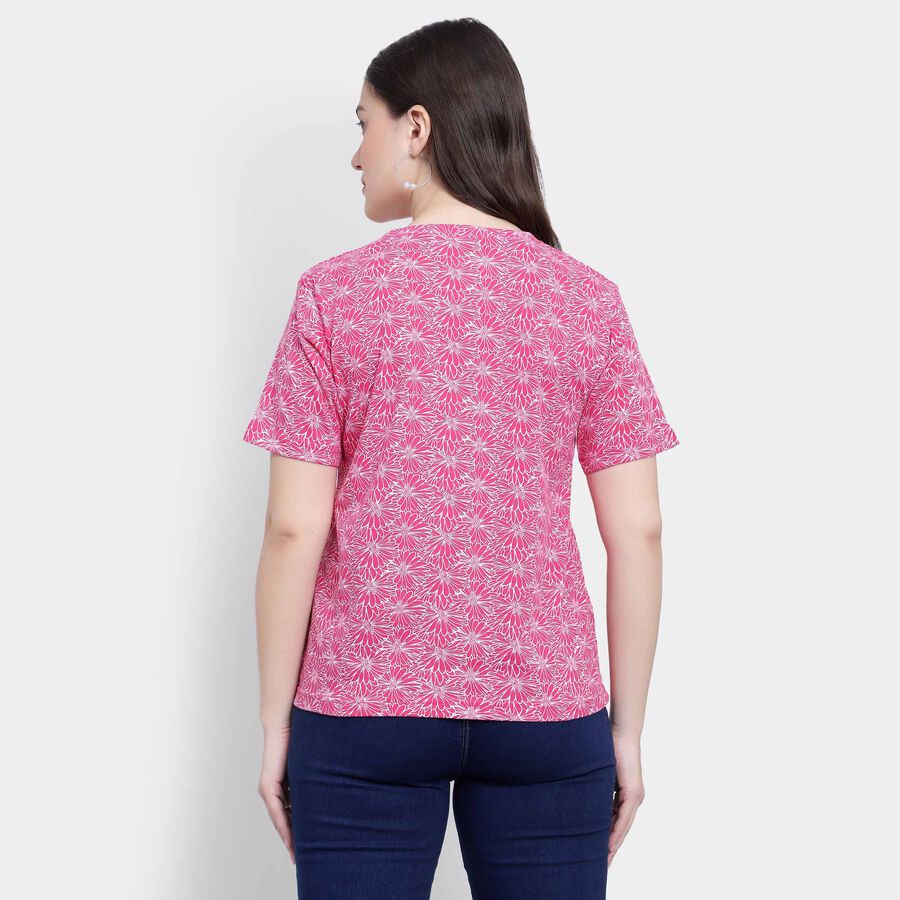 Round Neck T-Shirt, Fuchsia, large image number null