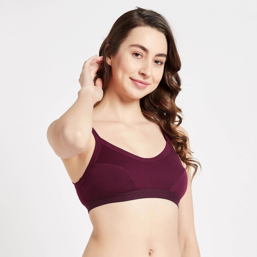 Half Lace Padded Bra, रस्ट, large image number null