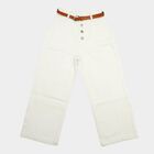 Girls' Off White Wide Leg Button Fly Jeans, Off White, small