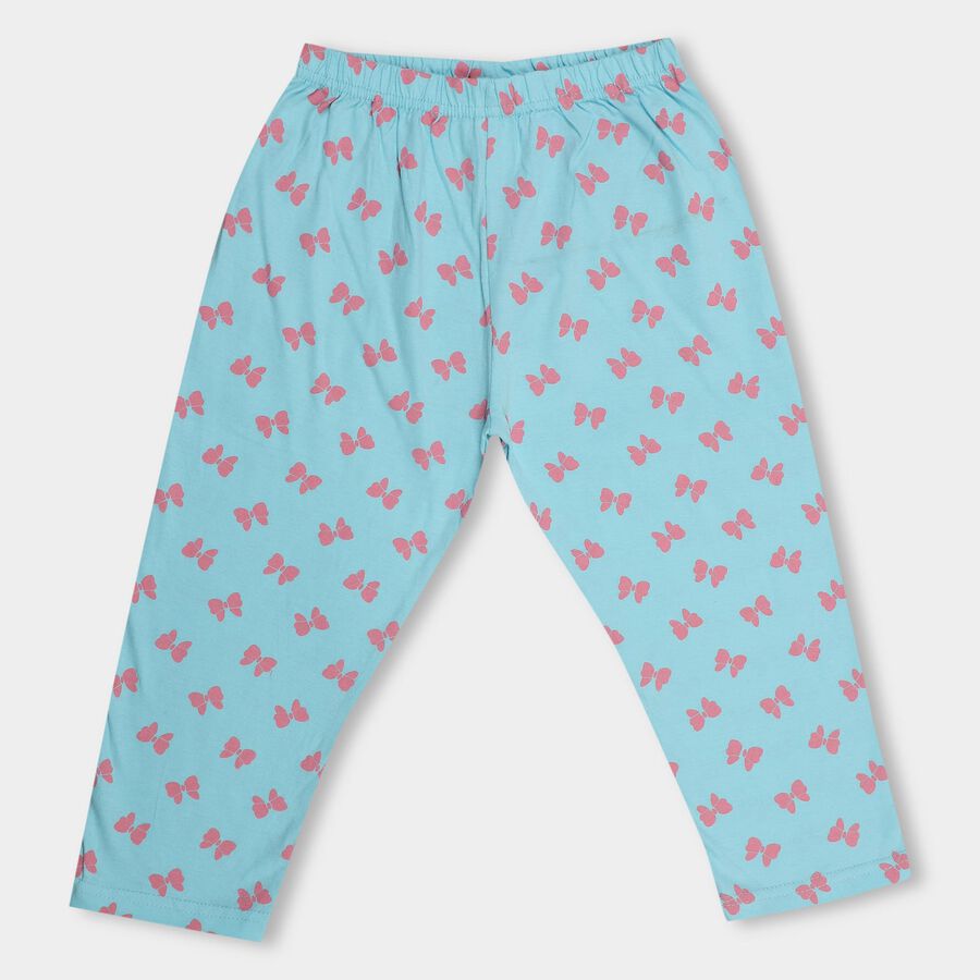 Girls' 100% Cotton Capri, Aqua, large image number null