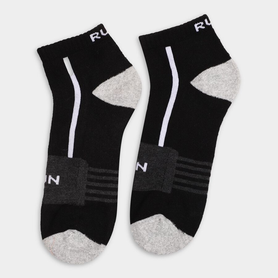 Men's Socks (Pack of 2), काला, large