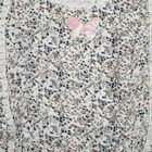Girls White Round Neck Regular T-Shirt, ऑफ व्हाइट, small