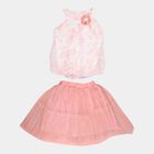 Girls Printed Skirt Top Set, Off White, small image number null