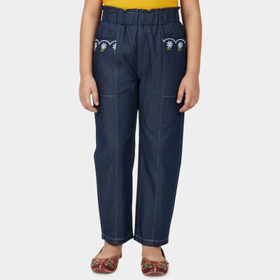 Girls' Blue Slim Fit Jeans