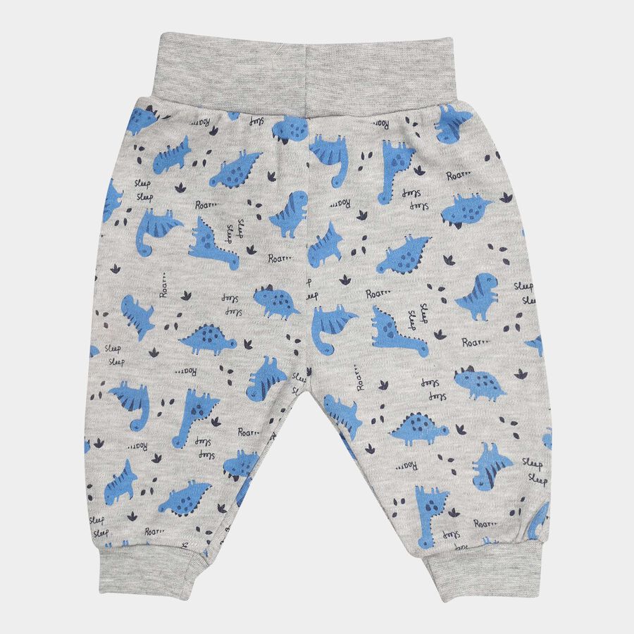 Infants Printed Pyjama, Melange Light Grey, large image number null