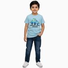 Boys Light Blue Cotton Round Neck Casual T-Shirt, Light Blue, small