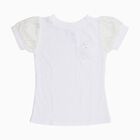 Girls Snow White Crew Neck Casual T-Shirt, सफ़ेद, small image number null