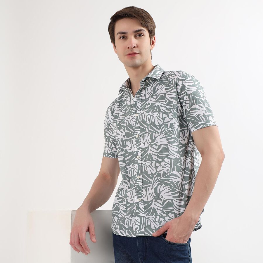 Men's 100% Cotton Casual Shirt, Light Green, large image number null