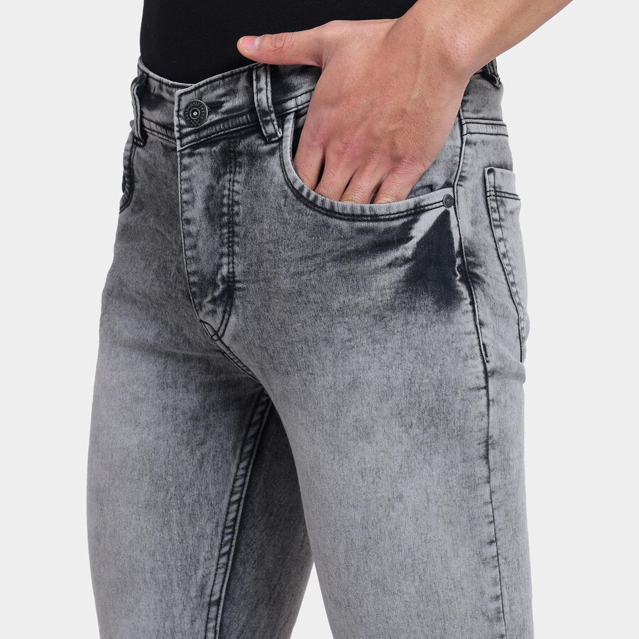 Men's Skinny Jeans , हल्का ग्रे, large