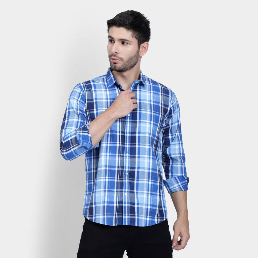 Men's Casual Shirt , नेवी ब्लू, large image number null